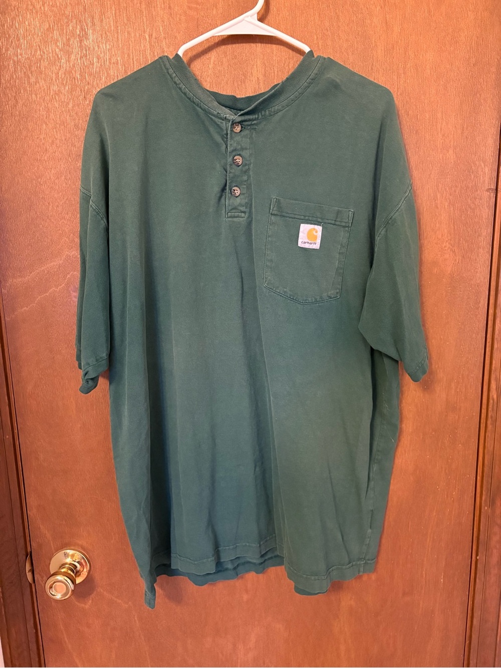 Carhartt Men's Dark Green Henley Pocket Short Sleeve Tee